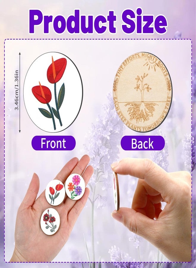 CypherX Kids Reward Tokens, Unique Wooden Tokens for Kids, 30 Redeemable Tokens with Colorful Flower Designs, Symbolizing Growth and Progress, Round - Image 5